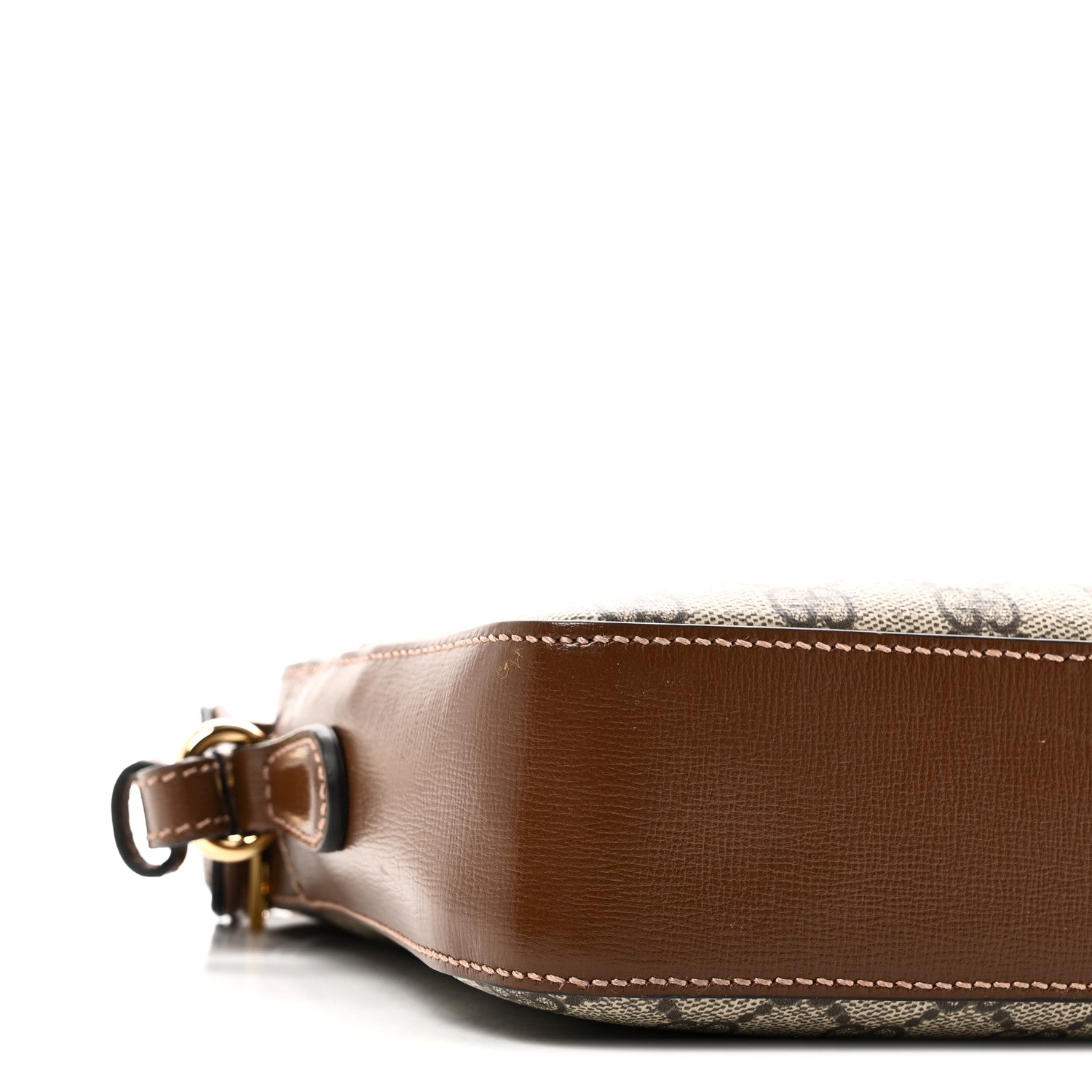 Gucci GG Supreme Monogram Azalea Calfskin Retro Interlocking G Messenger Shoulder Bag Beige Ebony Brown Sugar 9 of 10