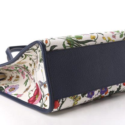 Gucci Canvas Large Flora Tote Navy Multicolor 6 of 9