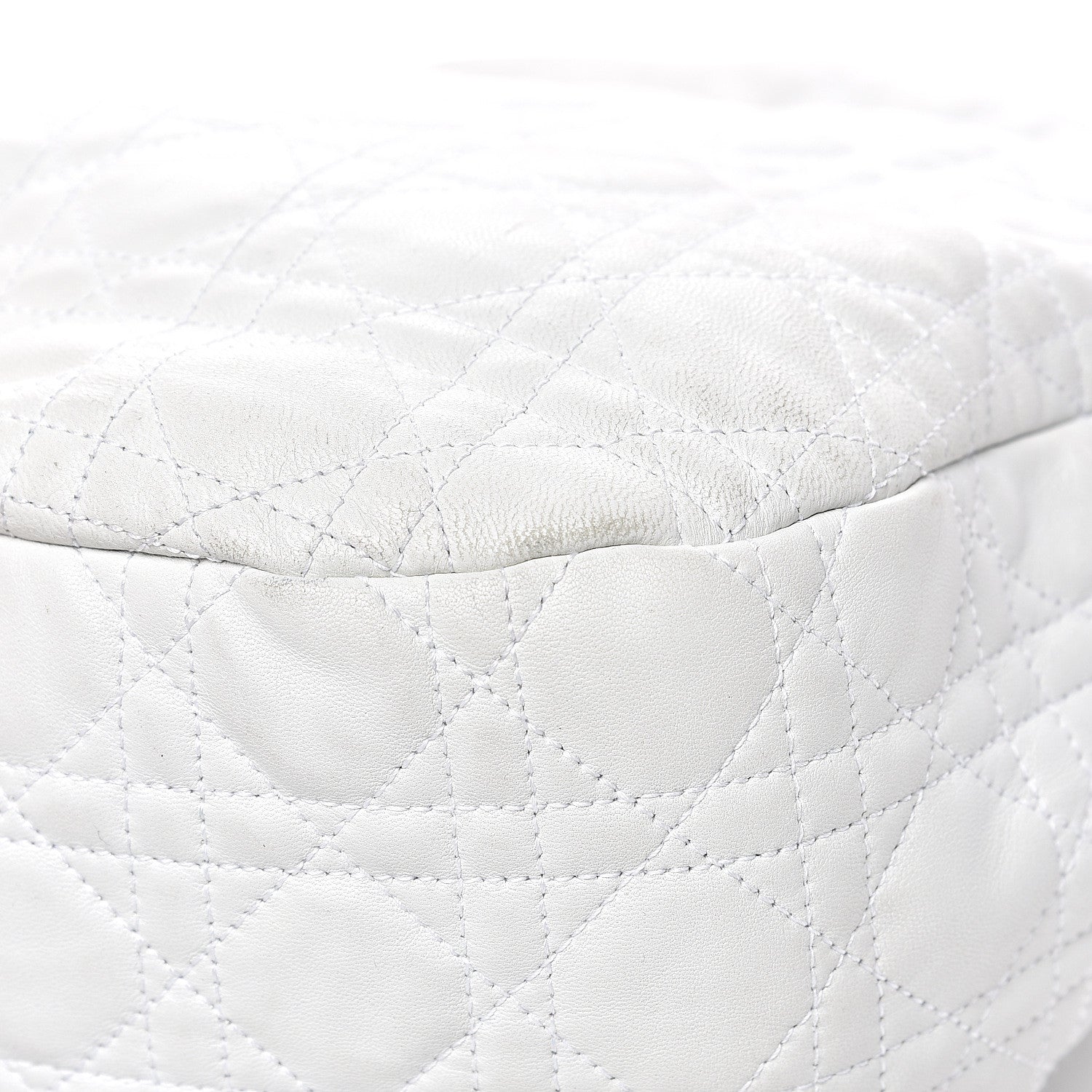 Christian Dior Lambskin Cannage Large Dior Soft Hobo White 9 of 19