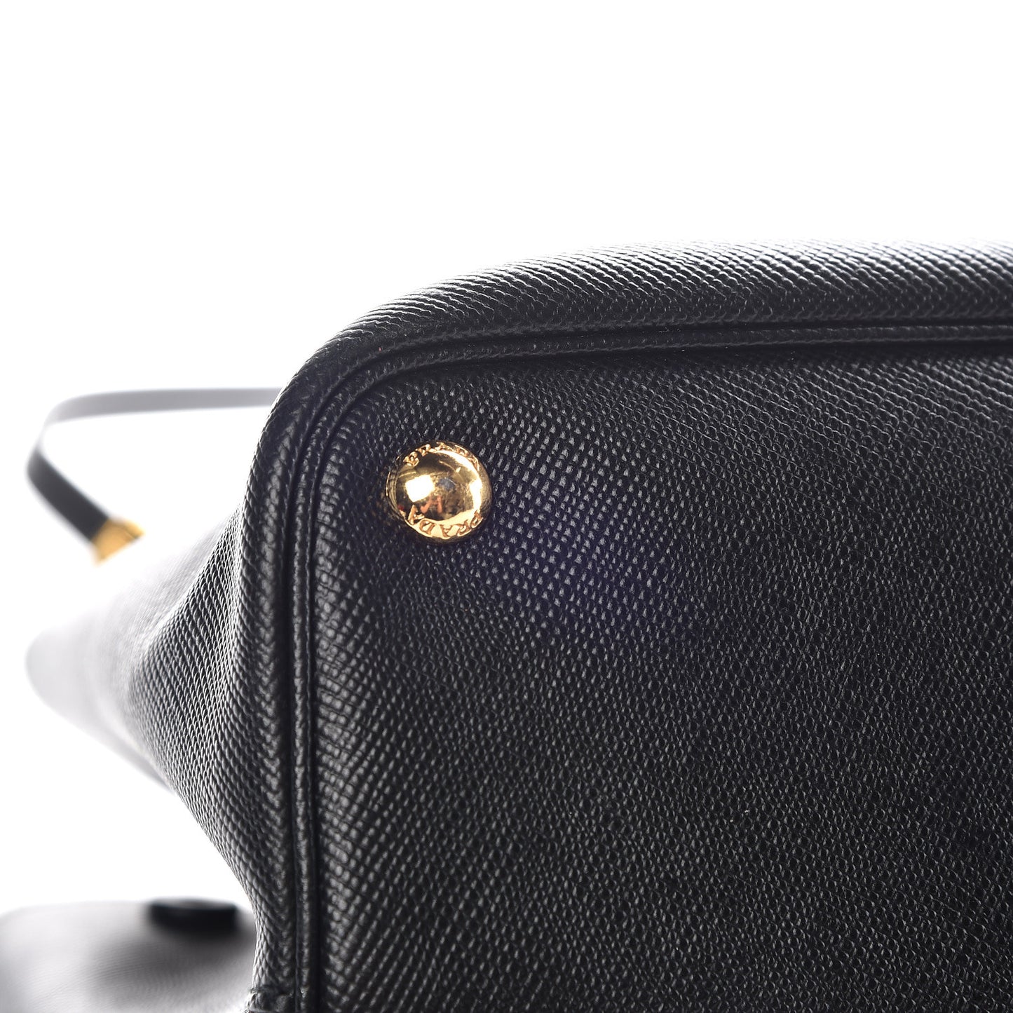Saffiano Cuir Large Double Bag Black Fuoco