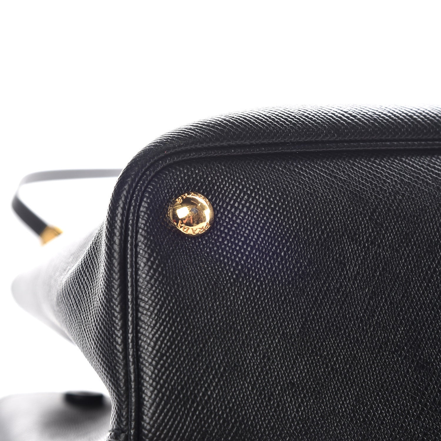 Prada Saffiano Cuir Large Double Bag Black Fuoco 14 of 18