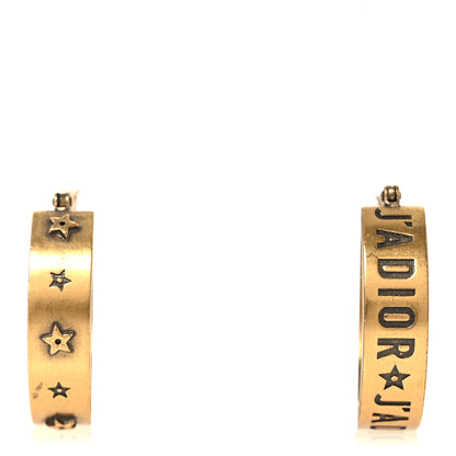 Christian Dior Metal Small J'Adior Star Hoop Earrings Aged Gold 1 of 3