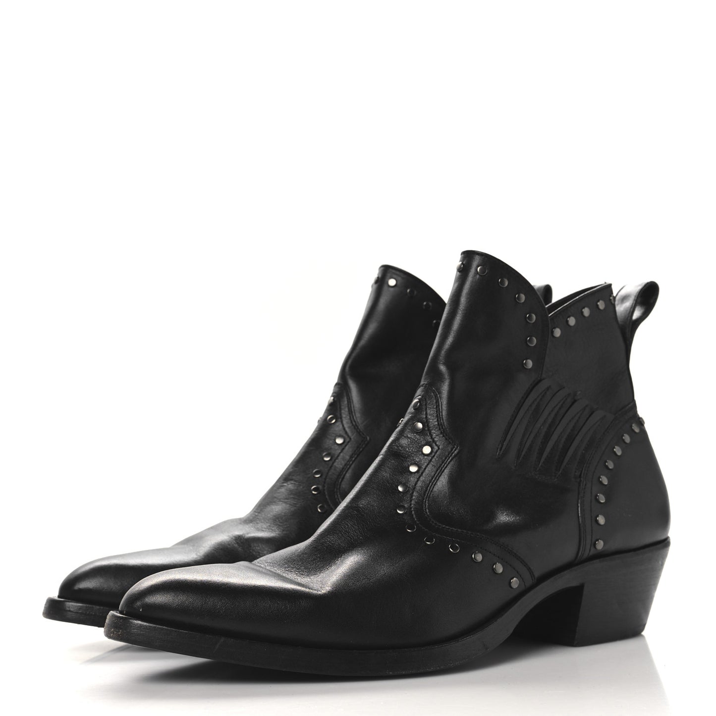 Calfskin Dakota 50 Stud Bootie 44 Black