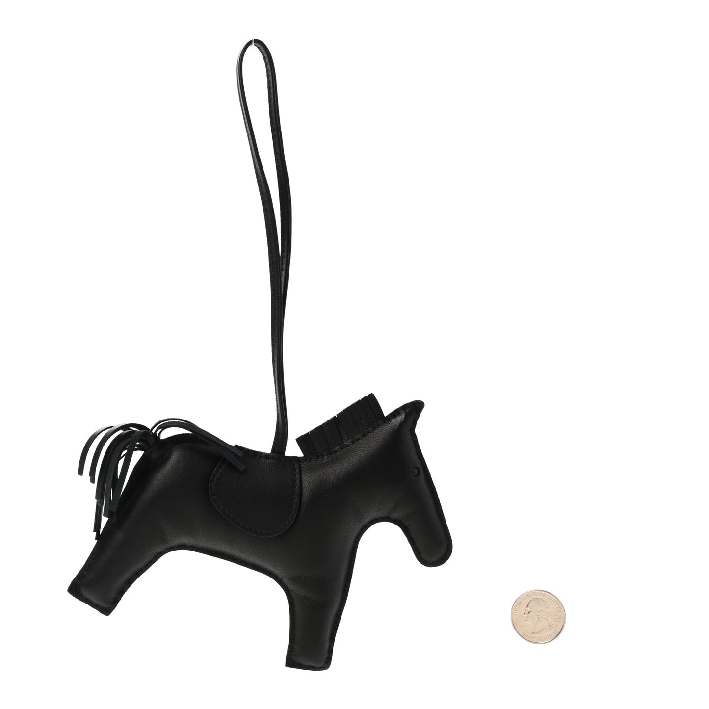 Milo Lambskin Grigri Rodeo Horse Bag Charm GM So Black