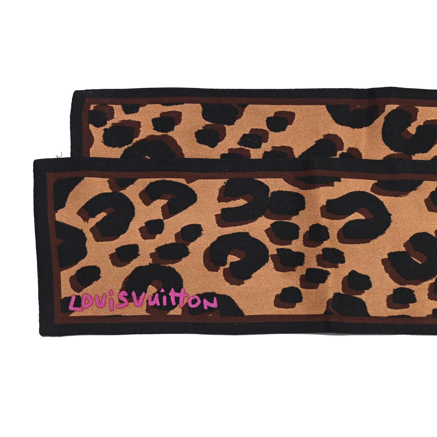 Louis Vuitton Silk Leopard Bandeau Scarf Marron 3 of 6