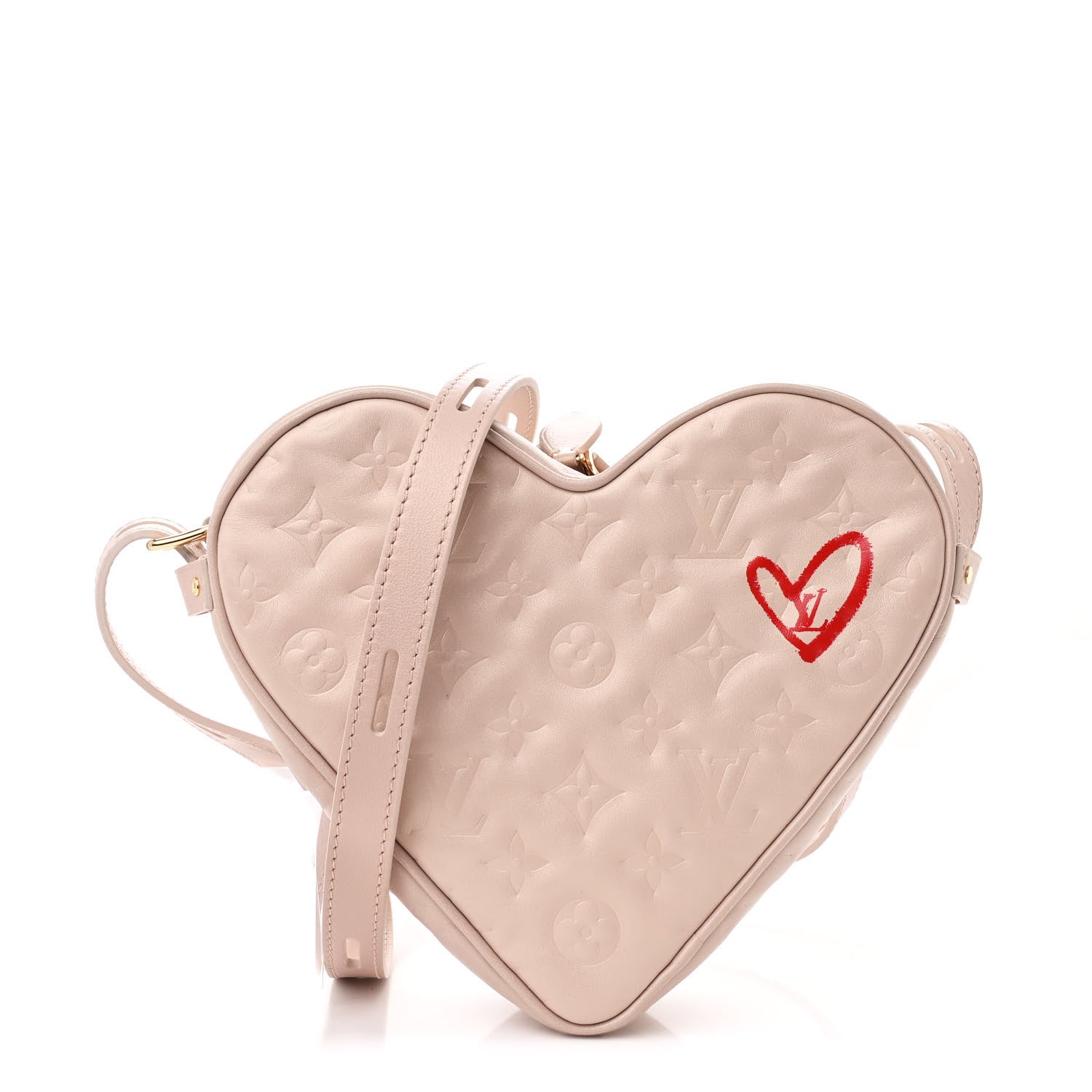 Louis Vuitton Lambskin Embossed Monogram Fall In Love Sac Coeur Light Pink 1 of 8
