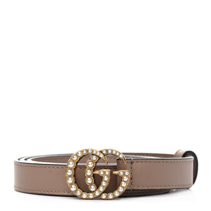 Gucci Calfskin Pearl Double G 20mm Belt 85 34 Porcelain Rose 1 of 5
