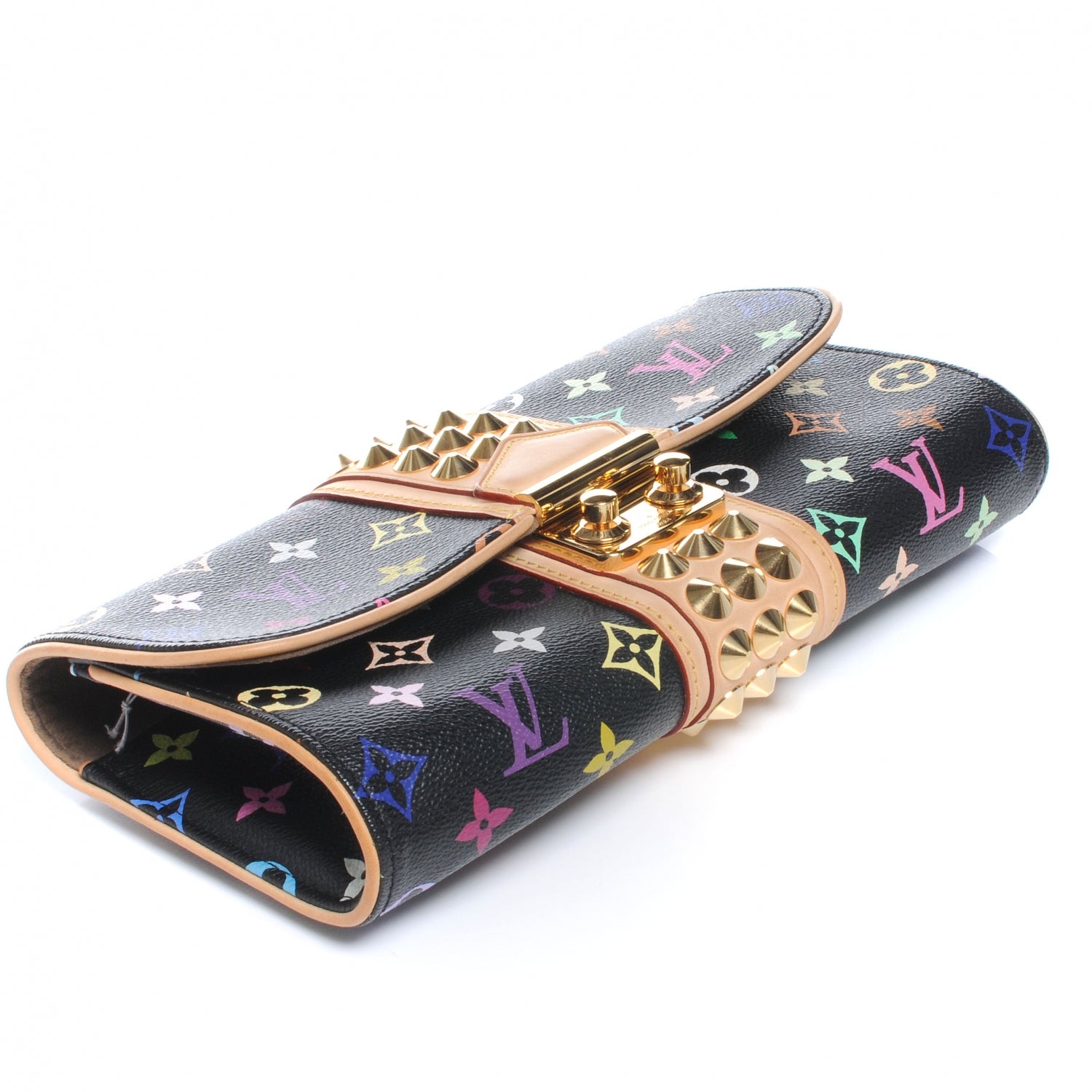 Louis Vuitton Monogram Multicolor Courtney Clutch Black 4 of 7