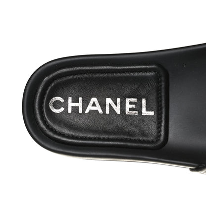 Chanel Lambskin Quilted CC Mules Sandals 35 Black 8 of 11