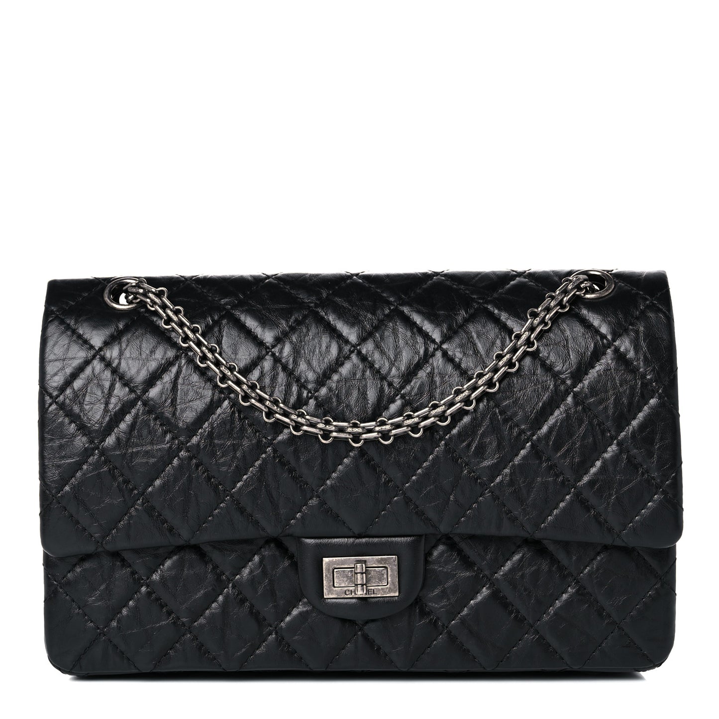 Aged Calfskin Quilted 2.55 Reissue 226 Flap Black