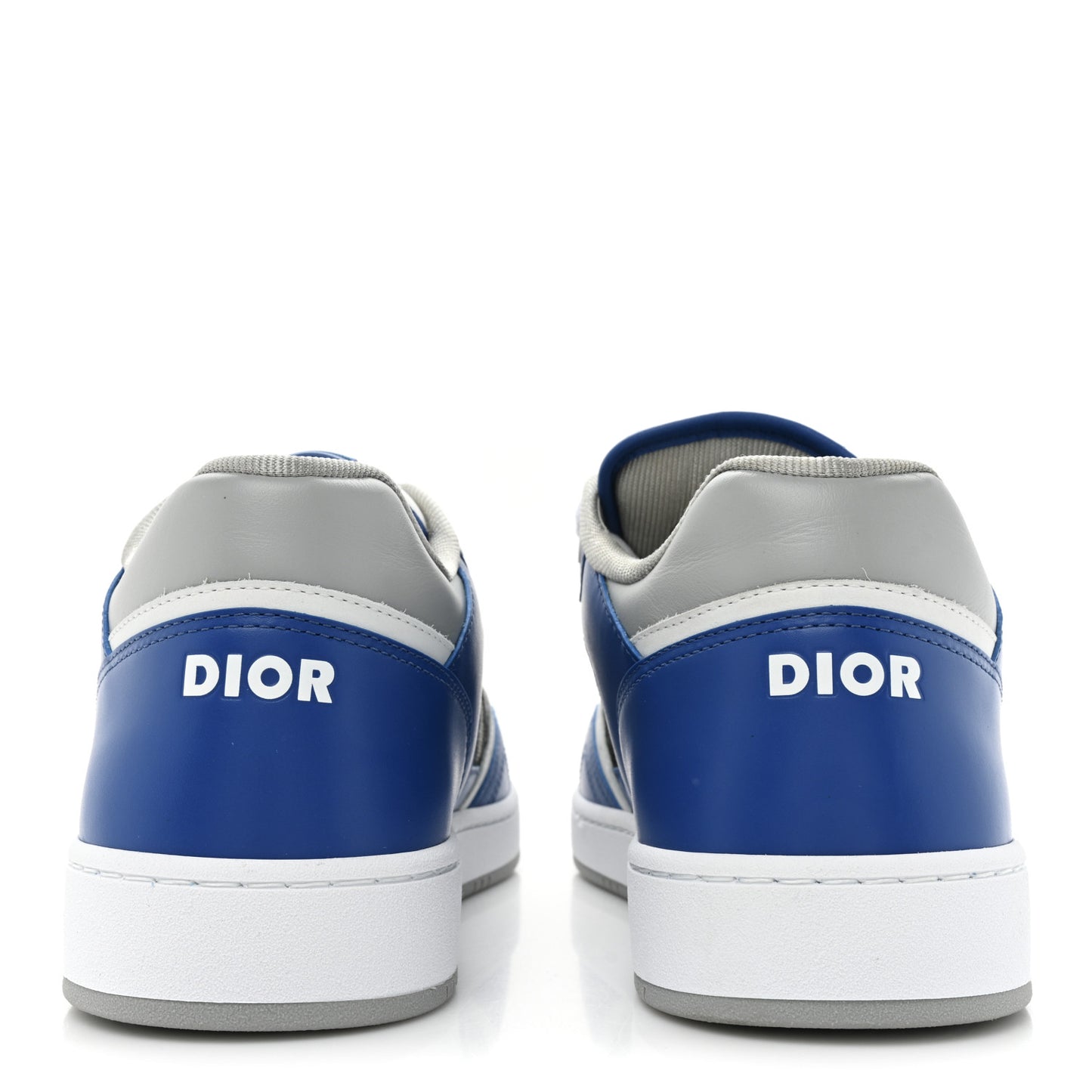 Smooth Calfskin Jacquard Oblique Mens B27 Low Top Sneakers 44 Blue White