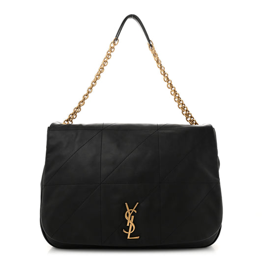 Lambskin Matelasse Monogram Large Jamie 4.3 Black