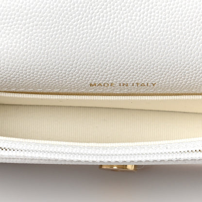 Chanel Caviar Quilted Pocket Twins Clutch With Chain White 5 of 11
