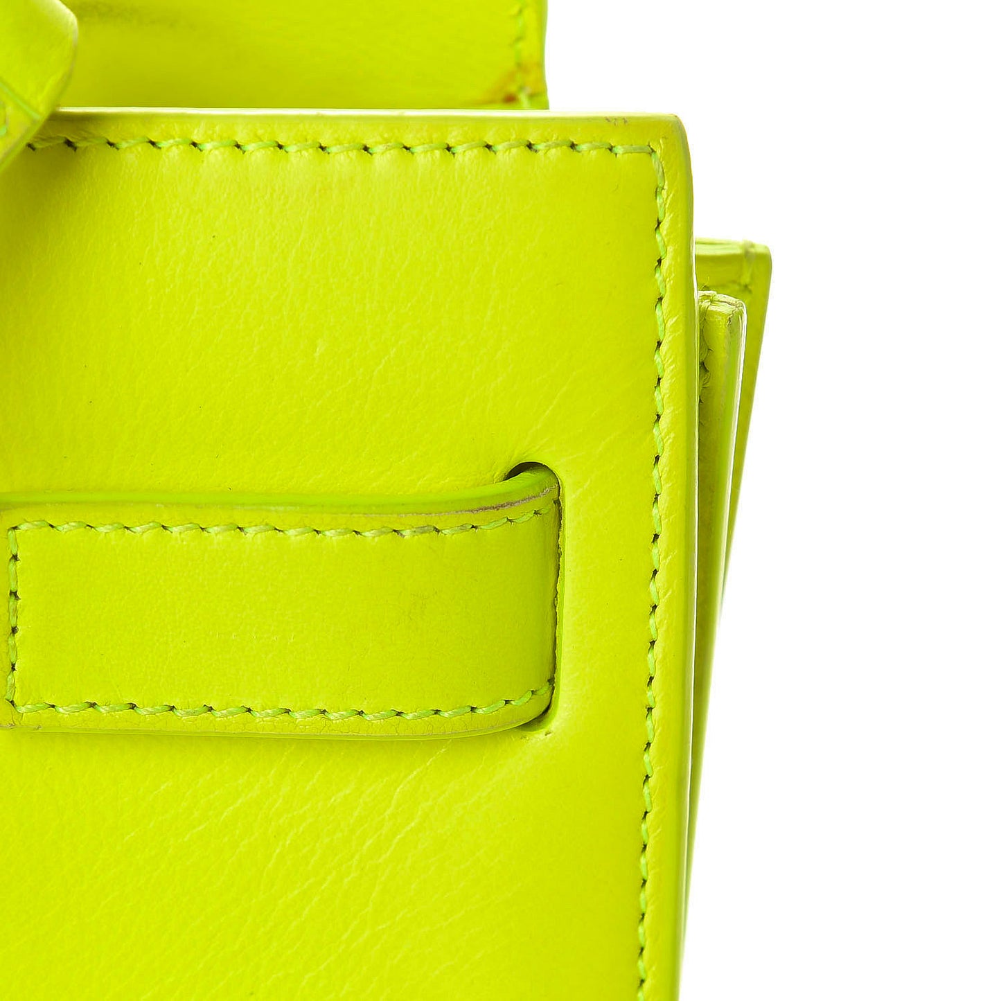 Calfskin Nano Sac De Jour Neon Yellow