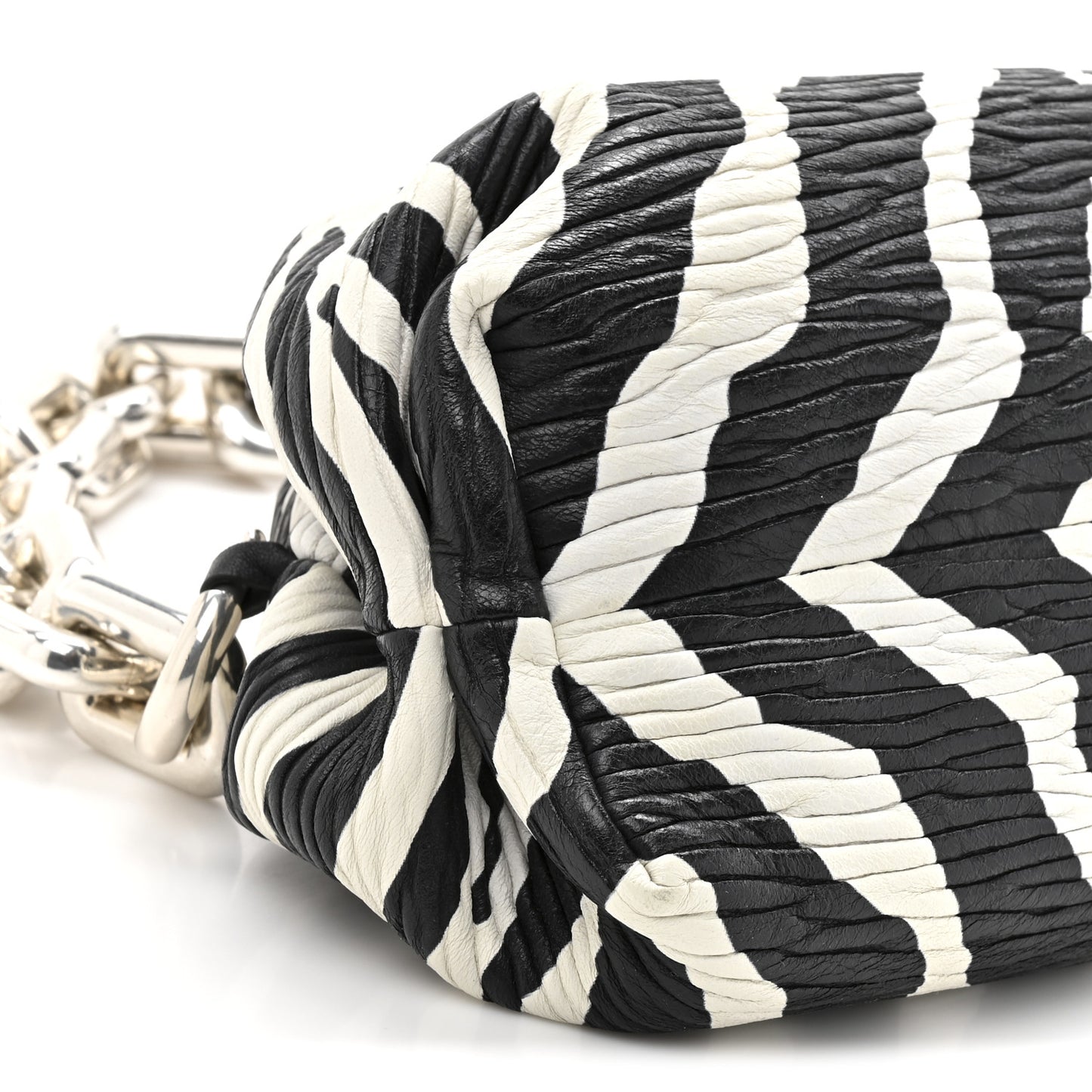 Nappa Zebra Print The Pouch Chain White Black