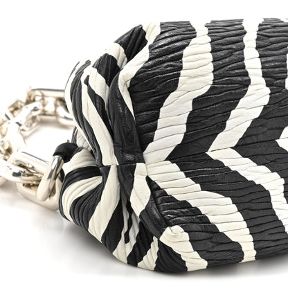 Bottega Veneta Nappa Zebra Print The Pouch Chain White Black 10 of 10