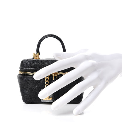 Chanel Caviar Quilted Mini Top Handle Vanity With Chain Black 2 of 8
