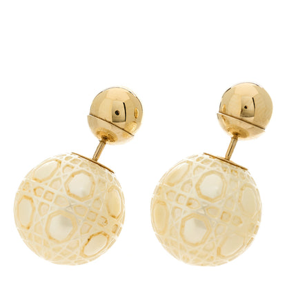 Christian Dior Pearl Cannage Tribales Earrings White Gold 1 of 4