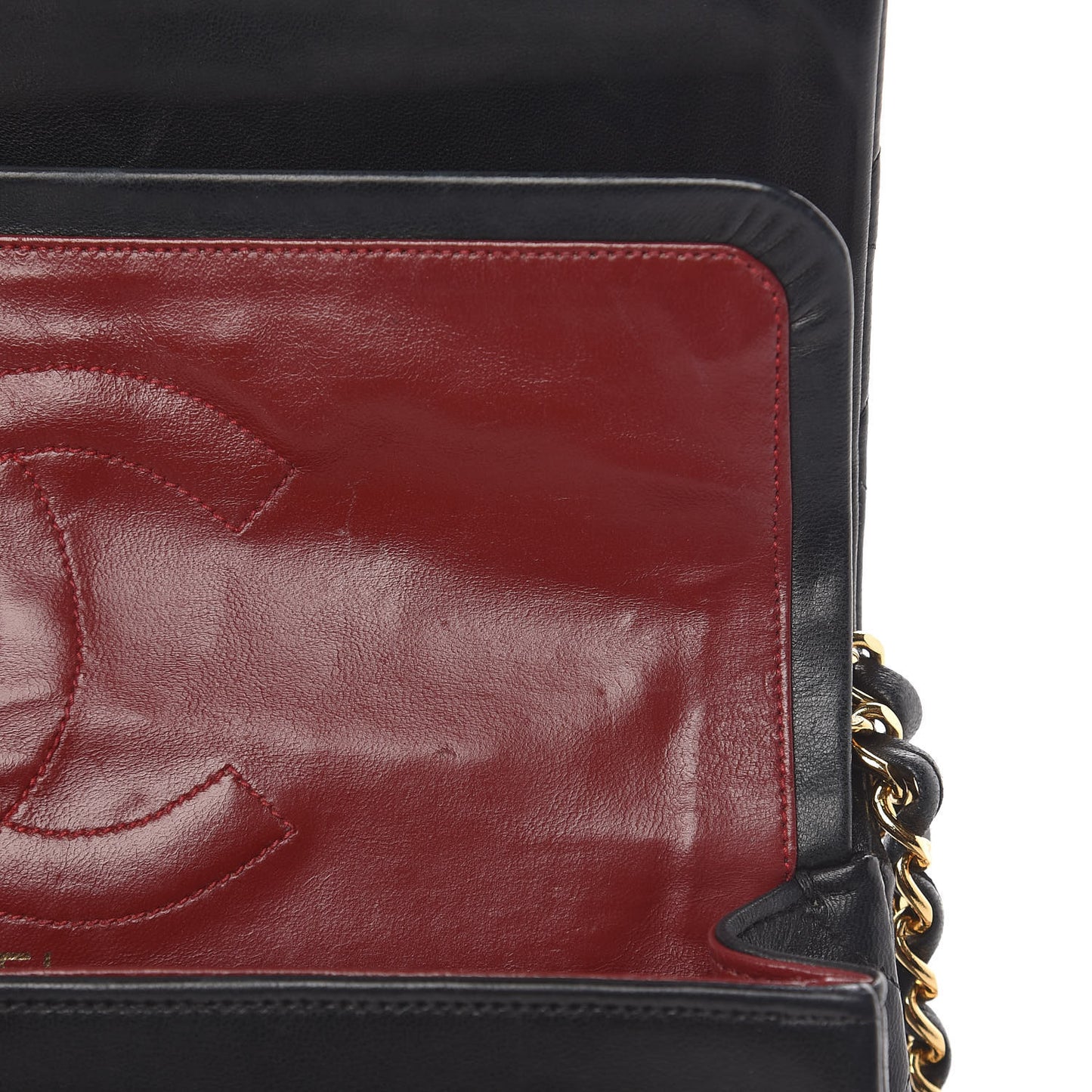 Lambskin Quilted Medium Double Flap Black