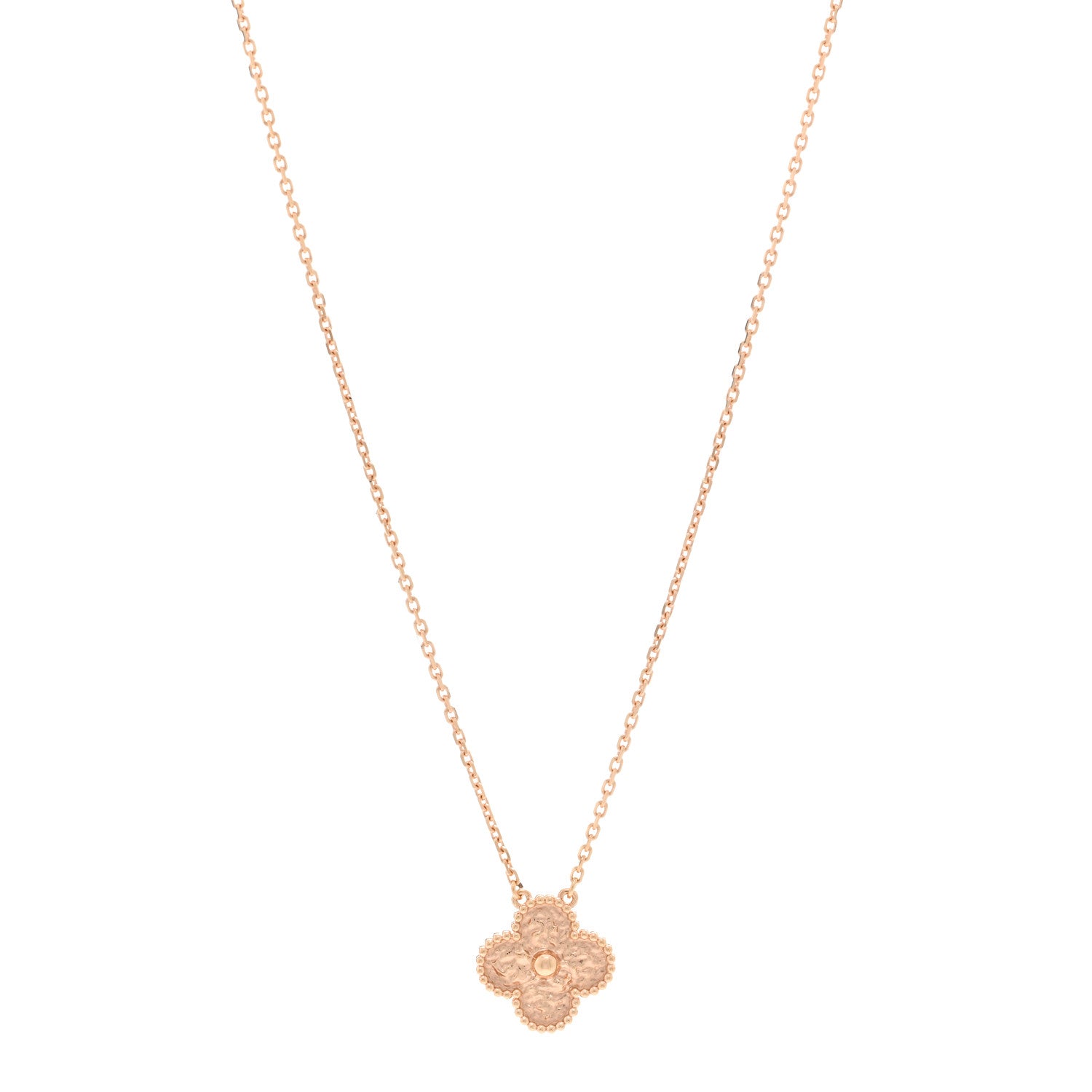 Van Cleef & Arpels 18K Rose Gold Vintage Alhambra Pendant Necklace 1 of 6