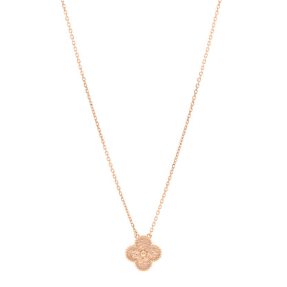 Van Cleef & Arpels 18K Rose Gold Vintage Alhambra Pendant Necklace 1 of 6