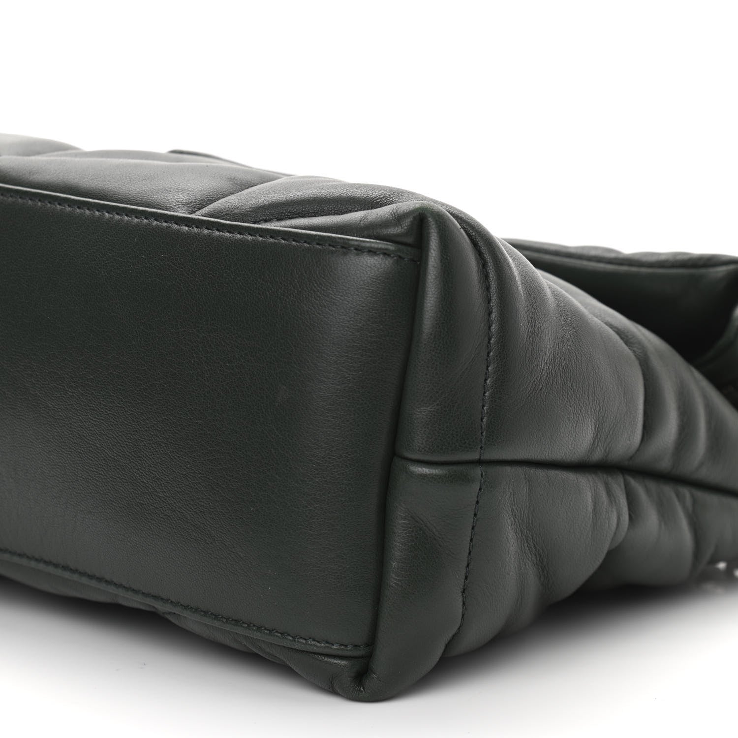 Saint Laurent Lambskin Quilted Small Loulou Puffer Monogram Chain Satchel Concrete 10 of 13