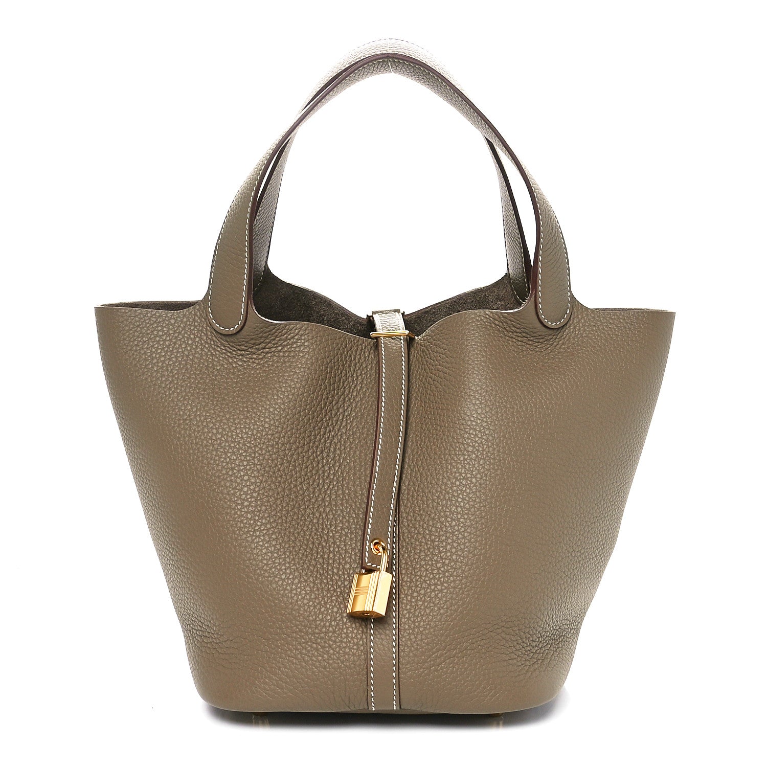 Hermes Taurillon Clemence Picotin Lock 22 MM Etoupe 1 of 11