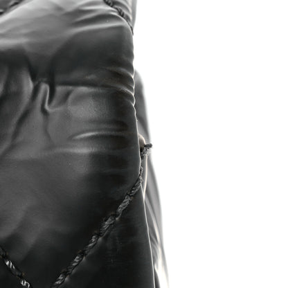 Chanel Glazed Calfskin Quilted CC Single Flap Black 12 of 14