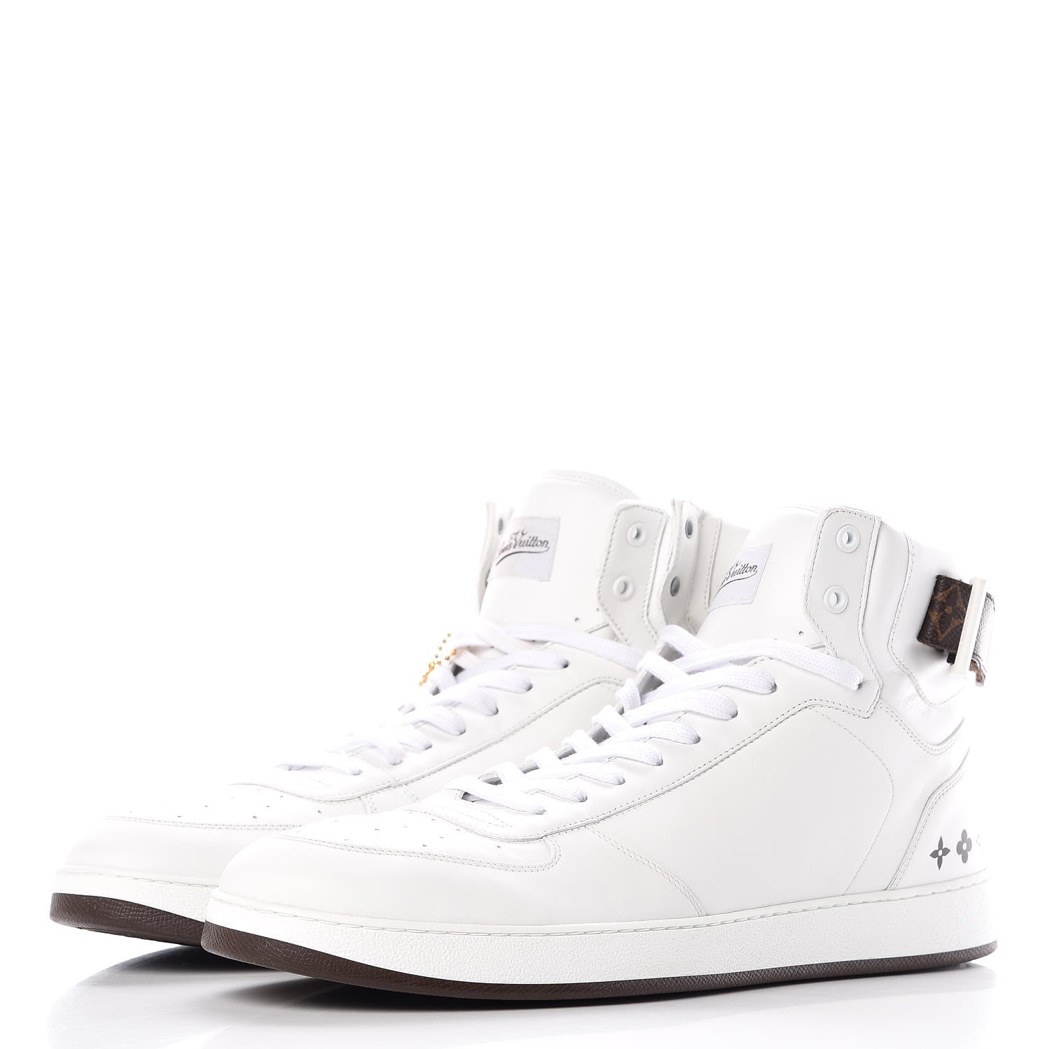 Louis Vuitton Calfskin Monogram Rivoli High Top Sneakers 12 White 4 of 9