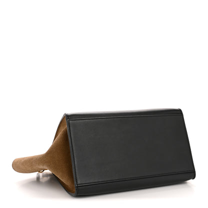 Celine Smooth Calfskin Suede Medium Tri-Color Trapeze Cream Black Brown 4 of 13