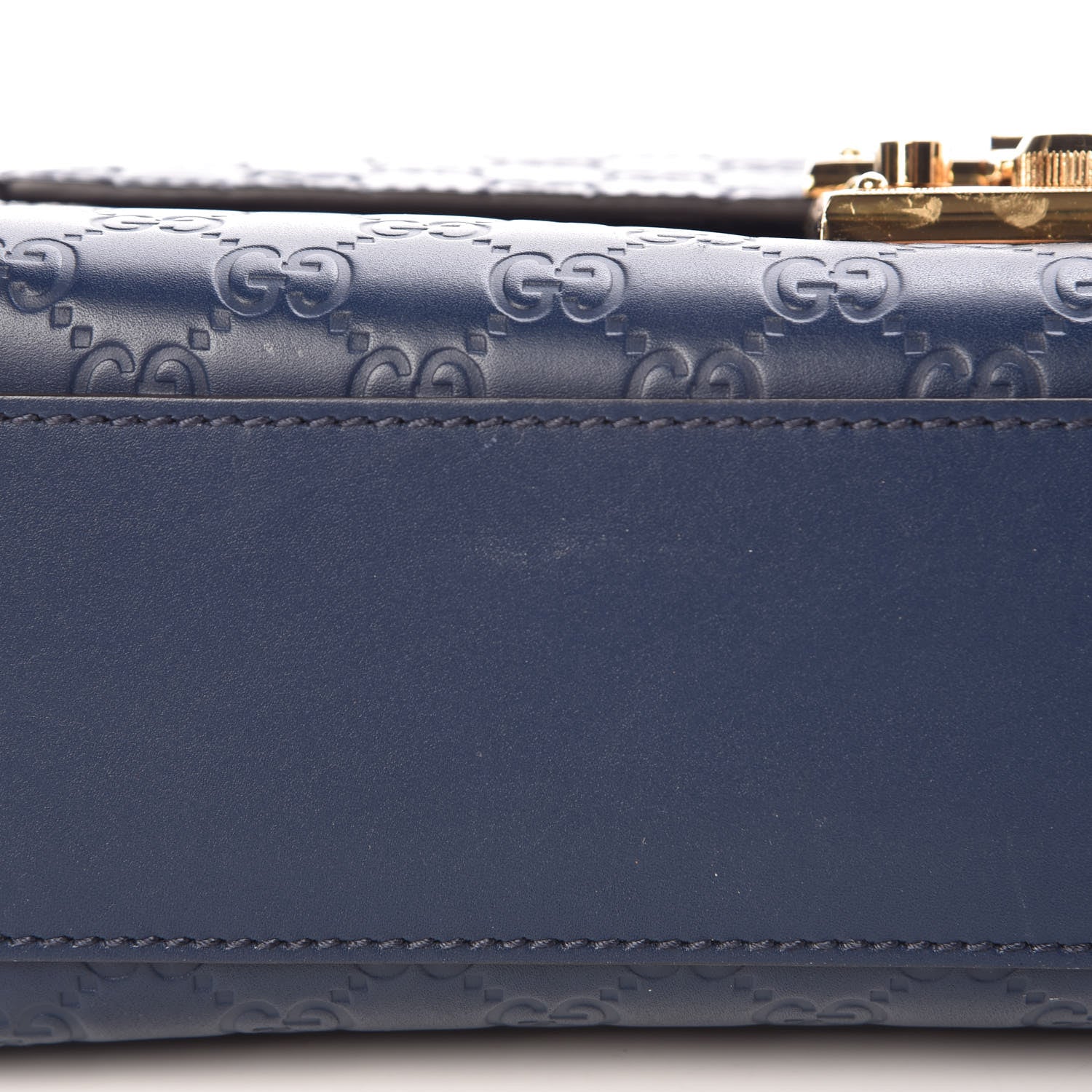 Gucci Guccissima Medium Padlock Shoulder Bag Blue Agata 13 of 18