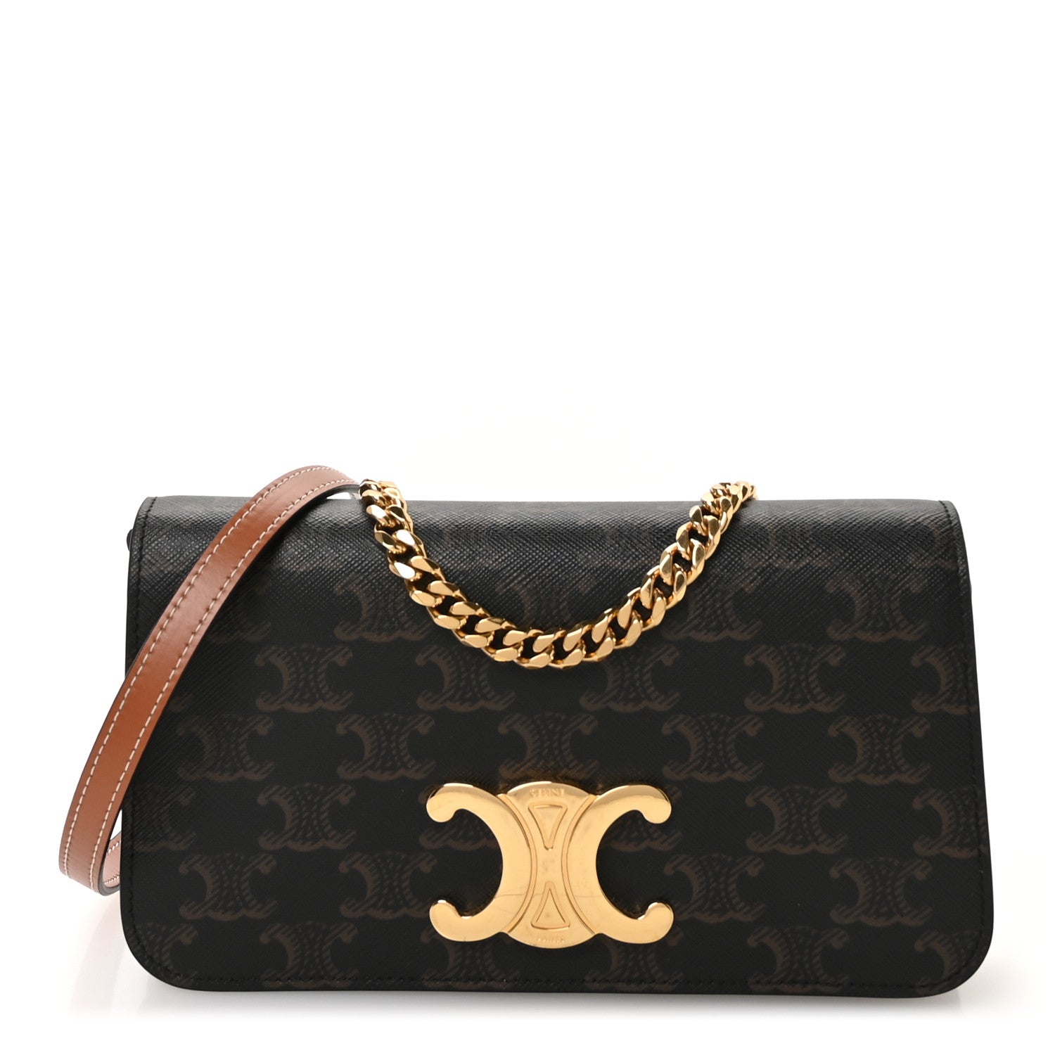Celine Triomphe Canvas Multipochette Tan 1 of 12