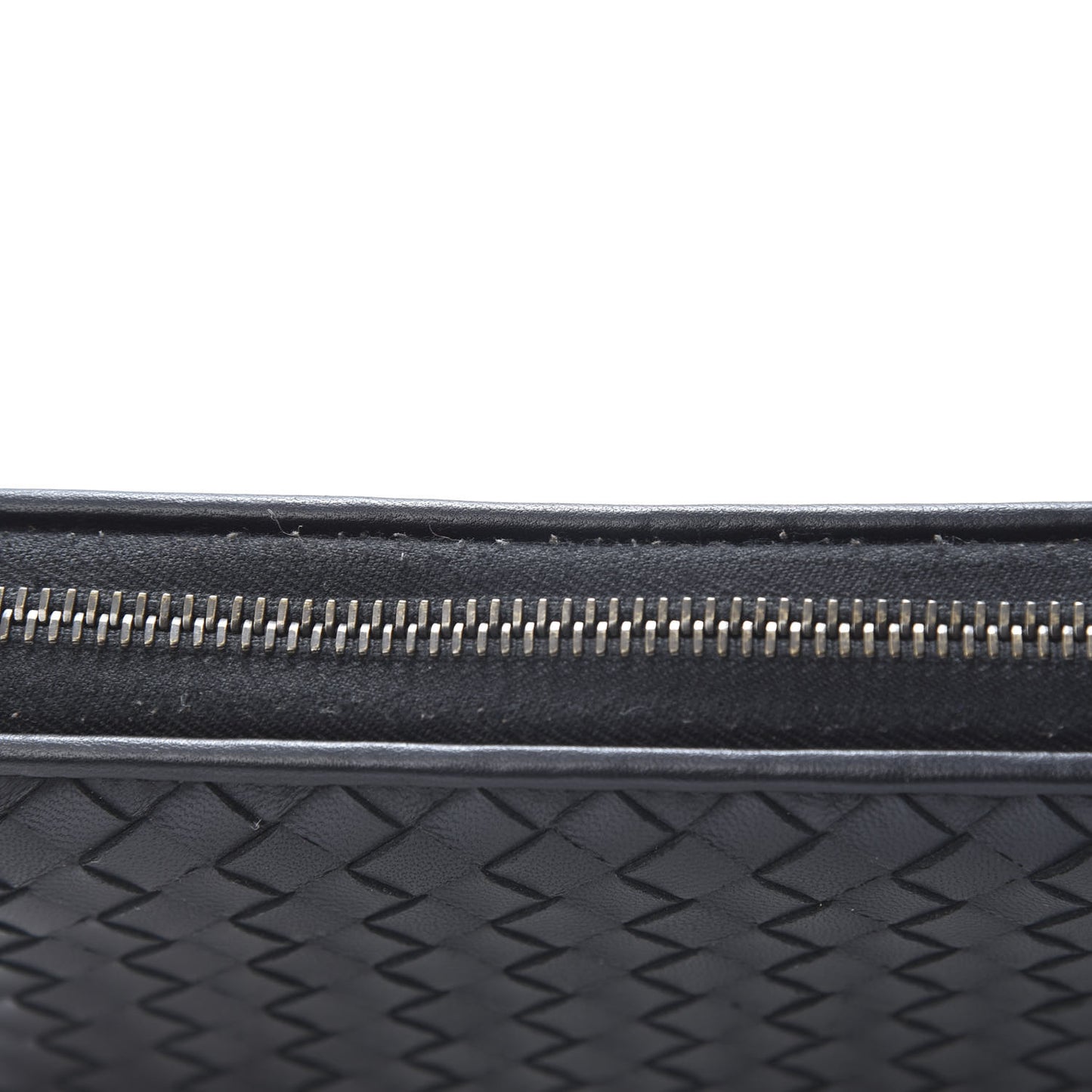 Nappa Intrecciato Zip Around Wallet Black