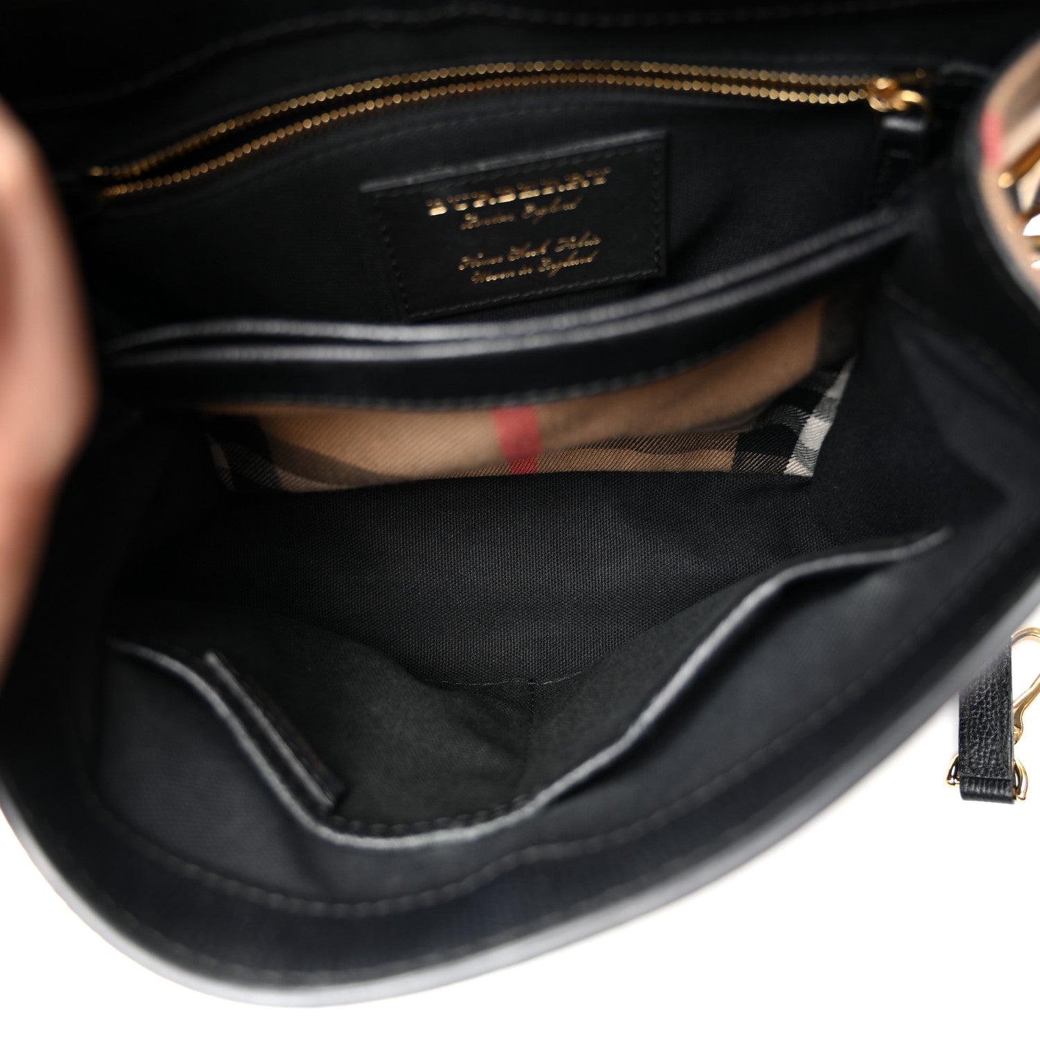 Burberry Derby Calfskin House Check Small Camberley Black 5 of 10