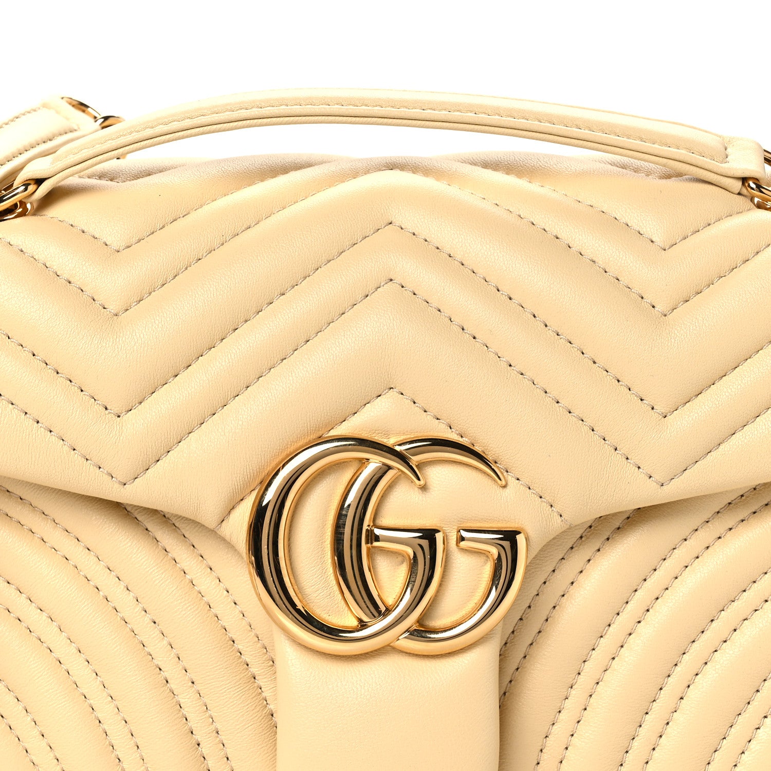 Gucci Lambskin Matelasse Medium GG Marmont Shoulder Bag Light Yellow 9 of 11