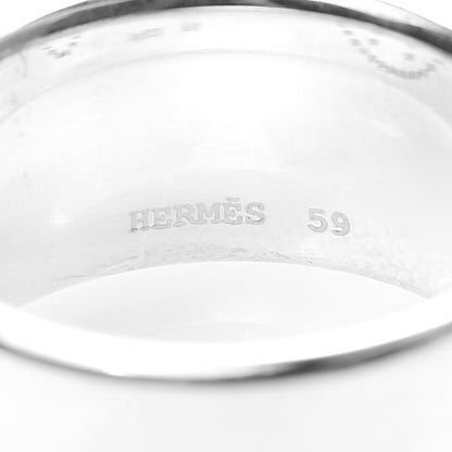 Hermes Sterling Silver GM Eclipse Ruban Ring 59 8.75 5 of 6