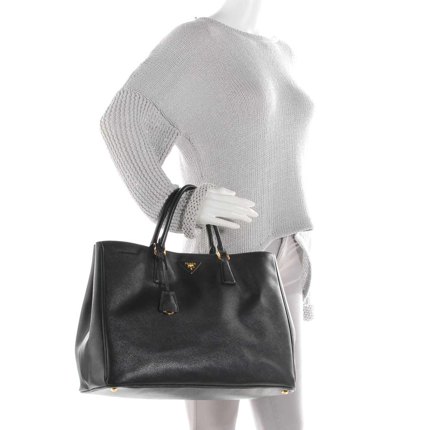 Saffiano Lux Large Tote Nero Black