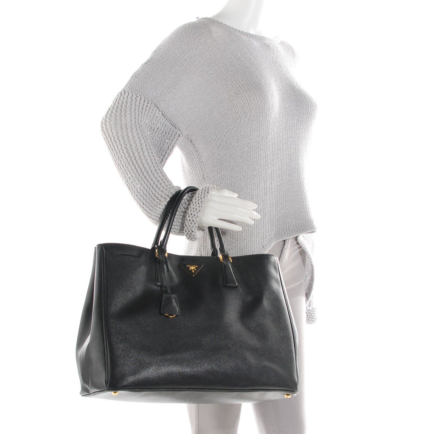Prada Saffiano Lux Large Tote Nero Black 3 of 10