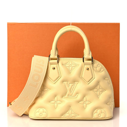 Louis Vuitton Calfskin Bubblegram Alma BB Banana 9 of 9