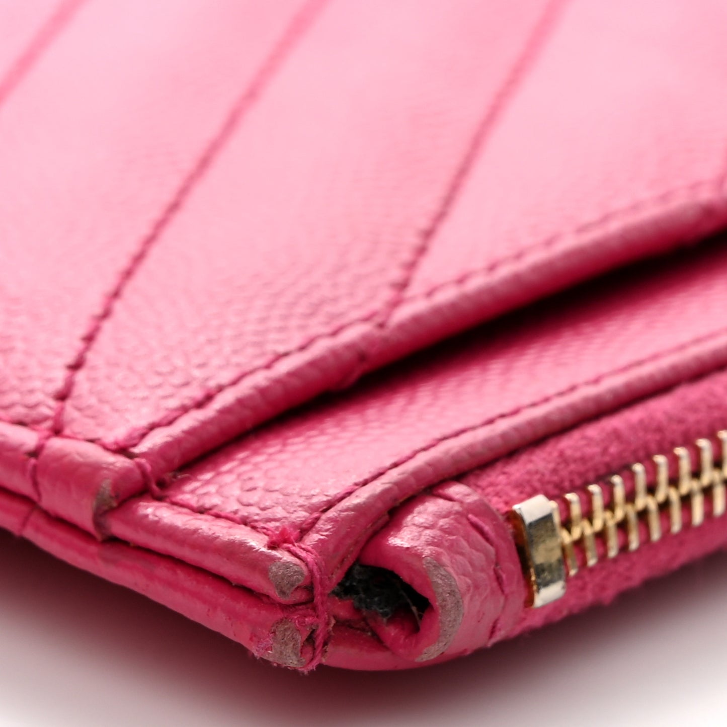 Grain De Poudre Chevron Monogram Bill Pouch Fresh Fuxia