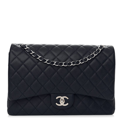 Chanel Caviar Quilted Maxi Double Flap Navy Blue 1 of 14