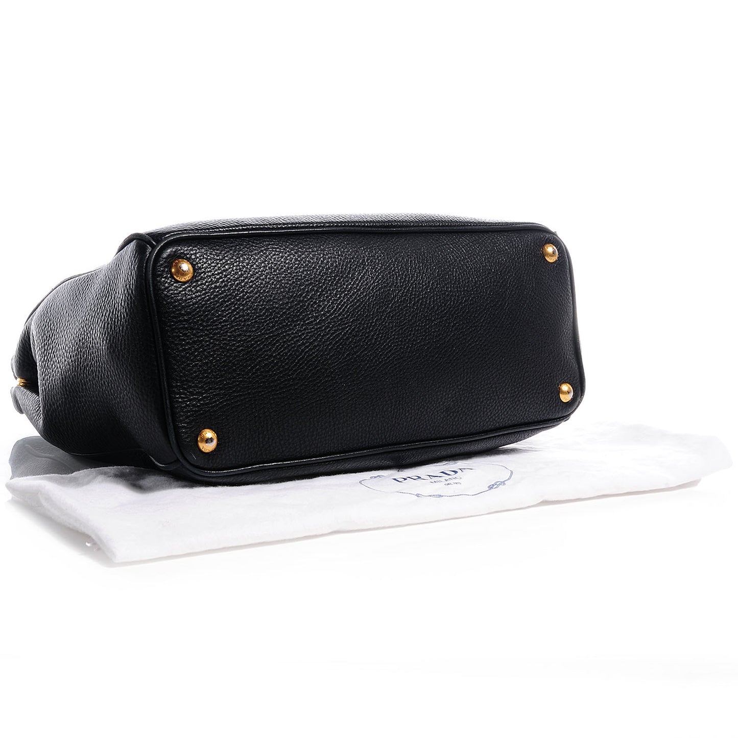 Vitello Daino Double Zip Tote Black