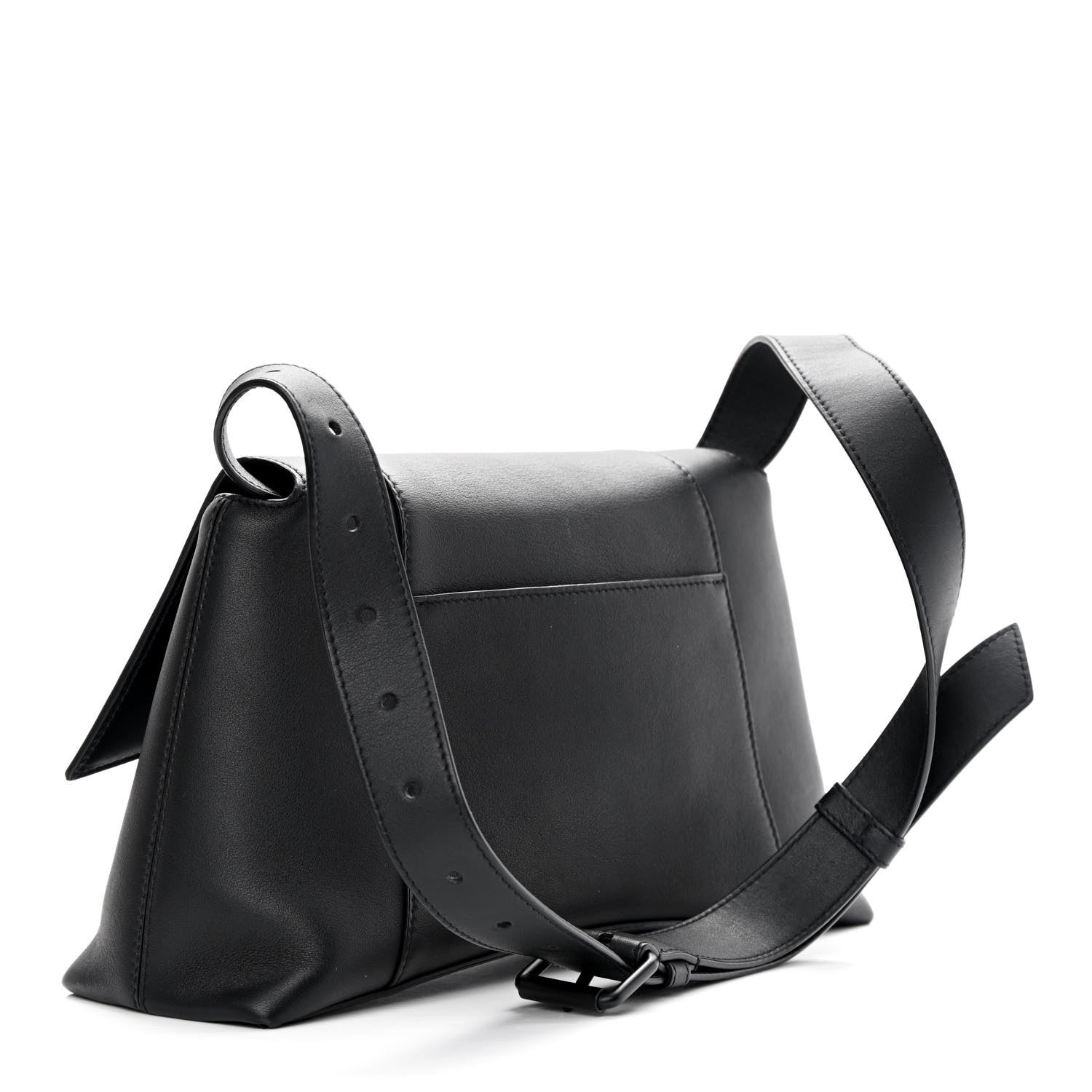 Balenciaga Semi Shiny Smooth Calfskin Monochrome Small Downtown Shoulder Bag Black 3 of 13
