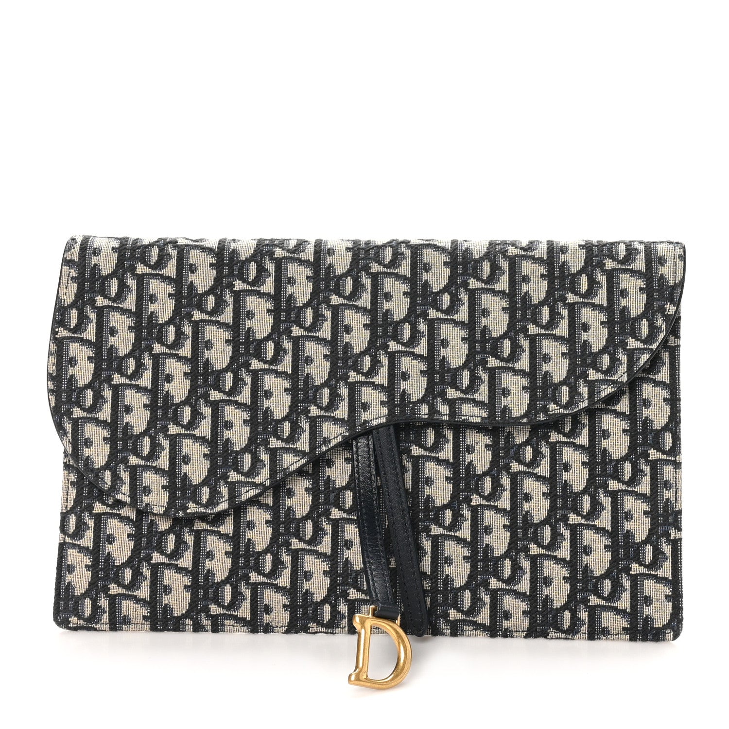 Christian Dior Oblique Jacquard  Saddle Pouch Blue 1 of 9