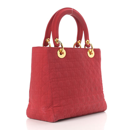 Christian Dior Nylon Cannage Medium Lady Dior Red 2 of 15