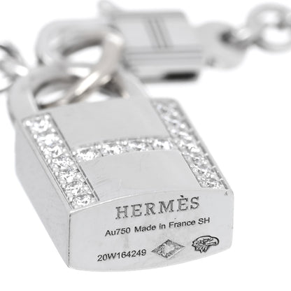 Hermes 18K White Gold Diamond Amulettes Cadenas Bracelet SH 3 of 4