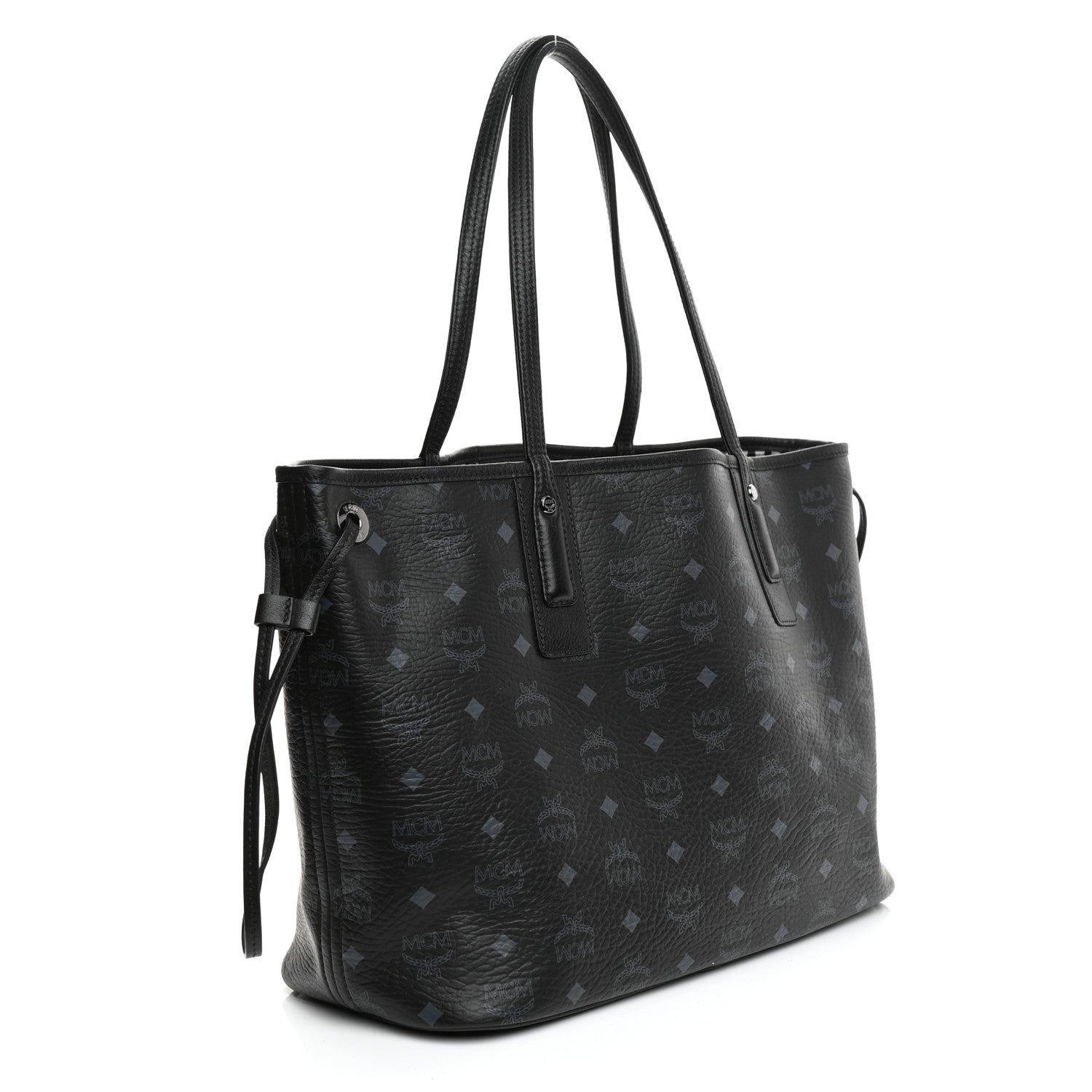 MCM Visetos Medium Reversible Shopper Tote Black 4 of 14