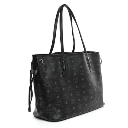 MCM Visetos Medium Reversible Shopper Tote Black 4 of 14