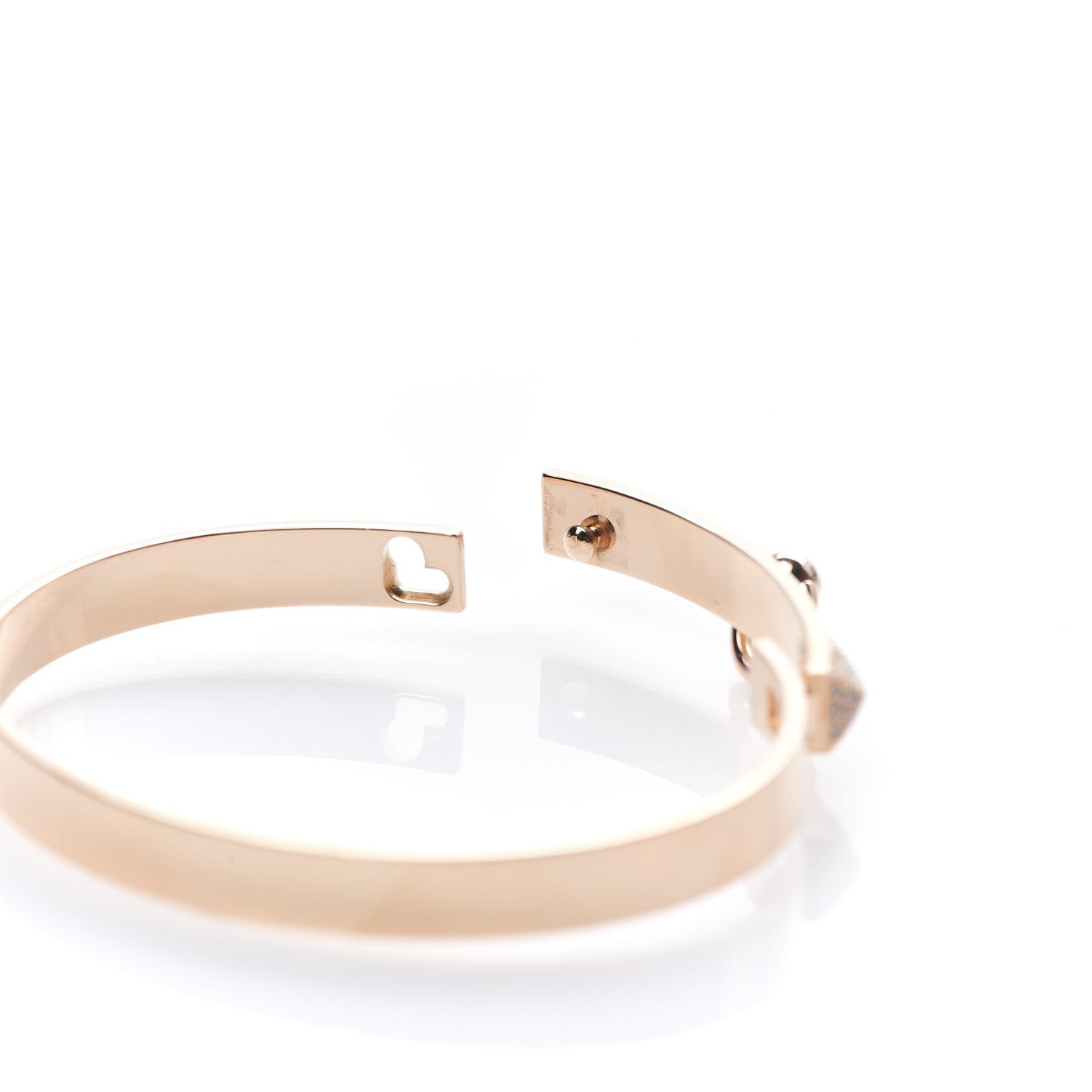 Hermes 18K Rose Gold Diamond PM Collier De Chien Pave Bracelet SH 5 of 6