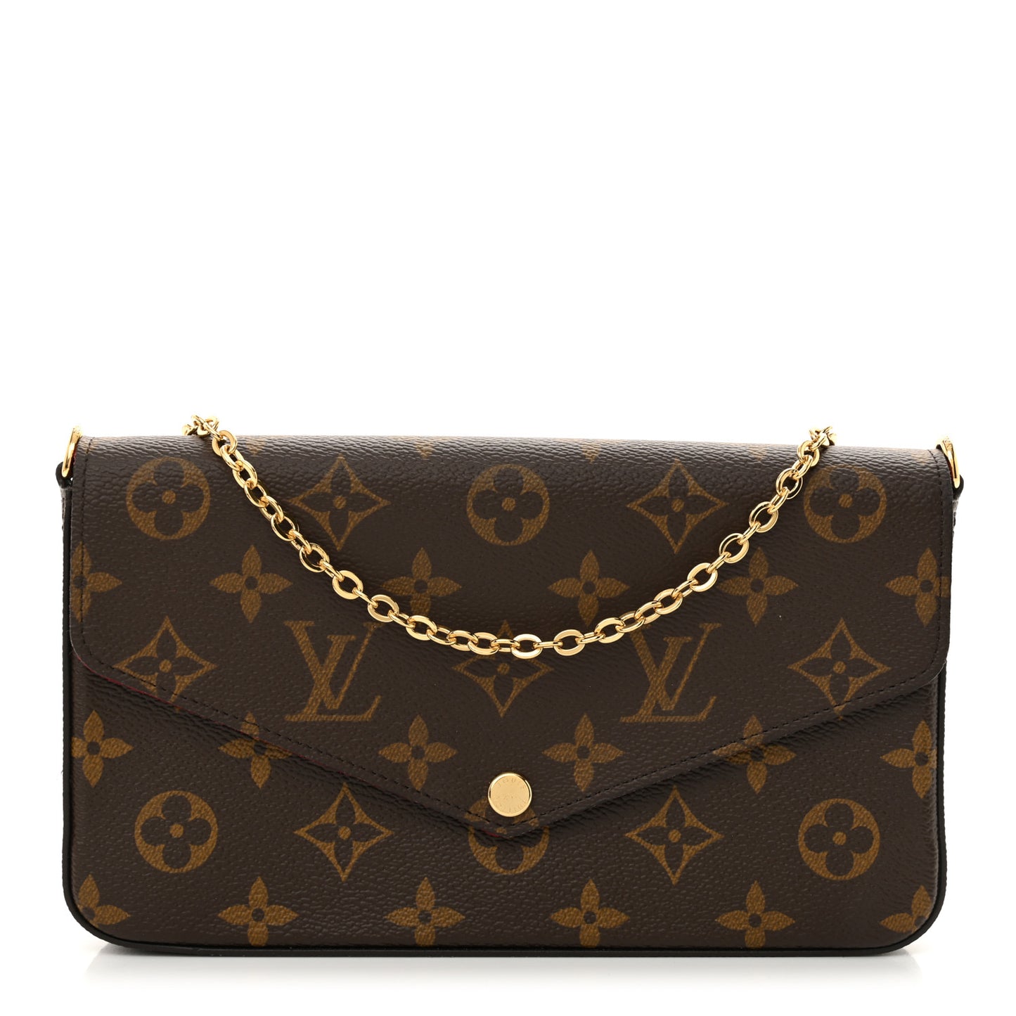 Monogram Pochette Felicie Chain Wallet Fuchsia